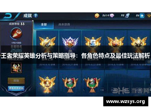 王者荣耀英雄分析与策略指导：各角色特点及最佳玩法解析